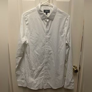 Express Mens Extra Slim Fit Performance Dress Shirt White Size M (15-15 1/2)